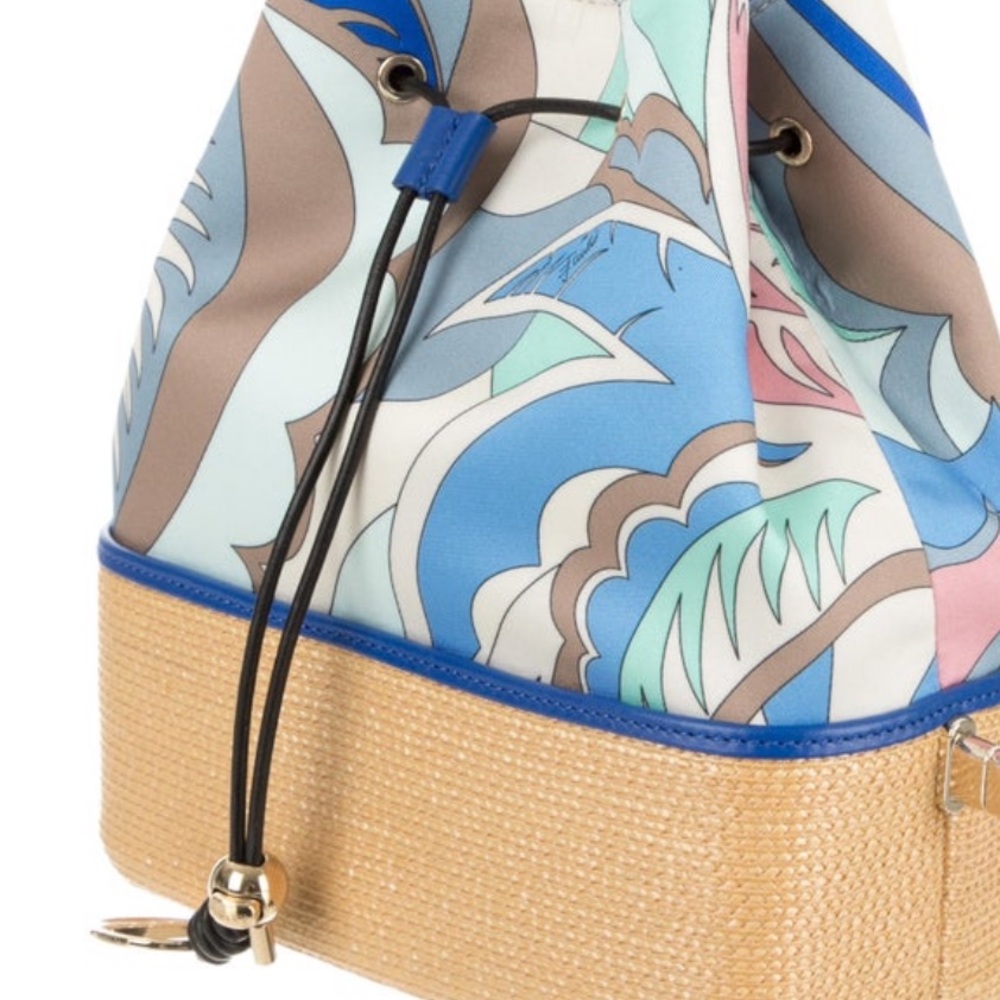 Emilio Pucci Blue Acapulco Print Bonita Bucket Bag - Picture 13 of 13